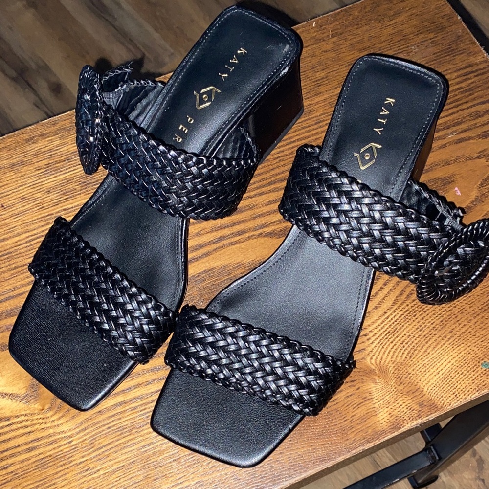 Katy Perry Collections Black Braided Sandals